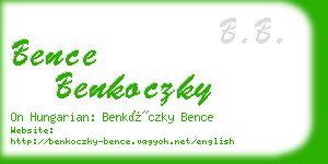 bence benkoczky business card